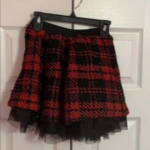 Red and Black TuTu Skirt/Black Glitter Sweater